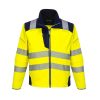 Portwest T402 Hi-Vis vízálló jól láthatósági munkavédelmi softshell kabát - Narancs/ Fekete