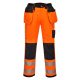 Portwest T501 Hi-Vis Holster Texpel bevonatú jól láthatósági lengőzsebes munkásnadrág - Narancs/Fekete