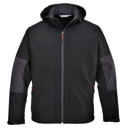 Portwest TK53 vízálló kapucnis softshell munkavédelmi dzseki - Fekete