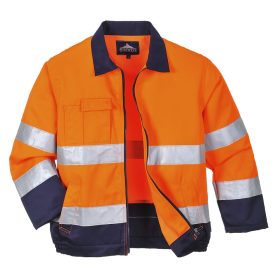   Portwest TX70 Hi-Vis Madrid Texpel bevonatú jól láthatósági munkavédelmi kabát - Narancs/Navy 
