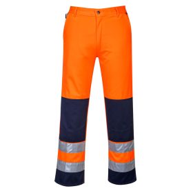   Portwest TX71 Hi-Vis Seville Texpel bevonatú jól láthatósági munkavédelmi nadrág - Narancs/Navy 