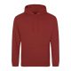 Just Hoods AWJH001 College pamut kapucnis pulóver - Brick Red