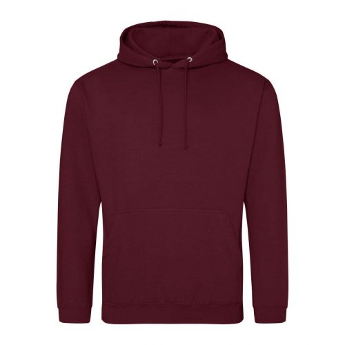Just Hoods AWJH001 College pamut kapucnis pulóver - Burgundy