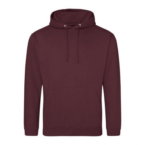 Just Hoods AWJH001 College pamut kapucnis pulóver - Burgundy Smoke