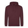 Just Hoods AWJH001 College pamut kapucnis pulóver - Burgundy Smoke