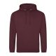 Just Hoods AWJH001 College pamut kapucnis pulóver - Burgundy Smoke