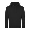 Just Hoods AWJH001 College pamut kapucnis pulóver - Deep Black  