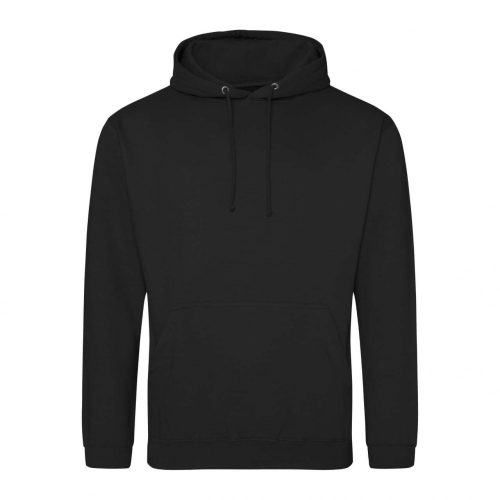 Just Hoods AWJH001 College pamut kapucnis pulóver - Deep Black  