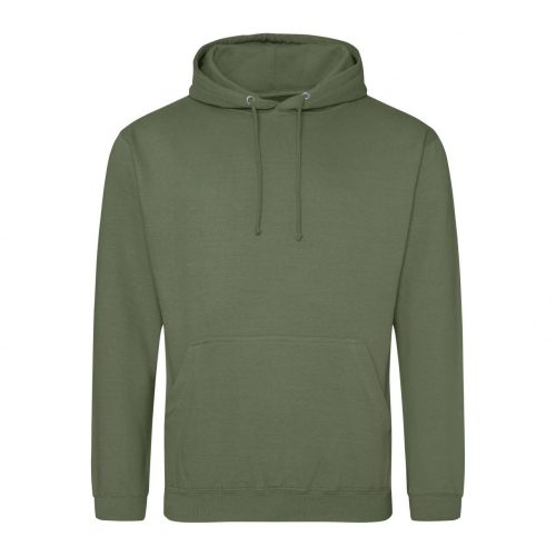 Just Hoods AWJH001 College pamut kapucnis pulóver - Earthy Green  