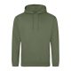 Just Hoods AWJH001 College pamut kapucnis pulóver - Earthy Green  