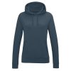 Just Hoods AWJH001F College női pamut kapucnis pulóver - Airforce Blue