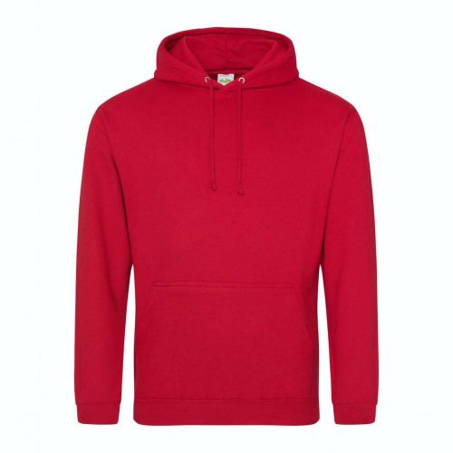 Just Hoods AWJH001 College pamut kapucnis pulóver - Fire Red  