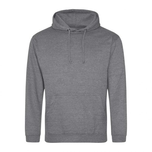 Just Hoods AWJH001 College pamut kapucnis pulóver - Graphite Heather  