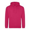 Just Hoods AWJH001 College pamut kapucnis pulóver - Hot Pink  