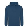 Just Hoods AWJH001 College pamut kapucnis pulóver - Ink Blue  