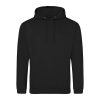 Just Hoods AWJH001 College pamut kapucnis pulóver - Jet Black  