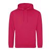 Just Hoods AWJH001 College pamut kapucnis pulóver - Lipstick Pink  