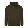 Just Hoods AWJH001 College pamut kapucnis pulóver - Olive Green  