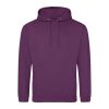 Just Hoods AWJH001 College pamut kapucnis pulóver - Plum  