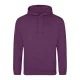 Just Hoods AWJH001 College pamut kapucnis pulóver - Plum  