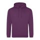 Just Hoods AWJH001 College pamut kapucnis pulóver - Plum  