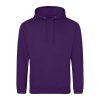 Just Hoods AWJH001 College pamut kapucnis pulóver - Purple  