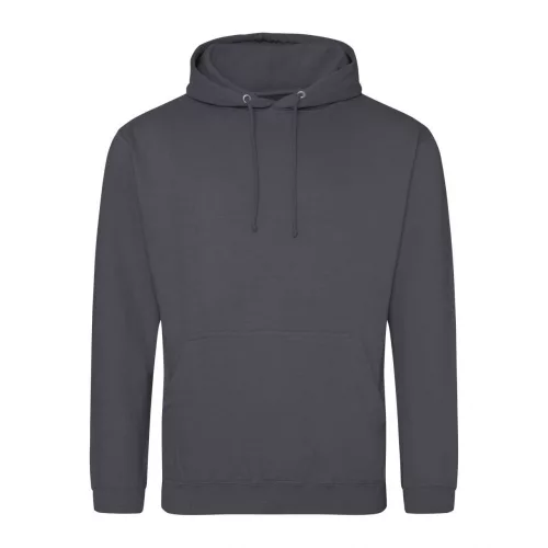 Just Hoods AWJH001 College pamut kapucnis pulóver - Shark Grey  