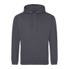 Just Hoods AWJH001 College pamut kapucnis pulóver - Shark Grey  