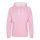Just Hoods AWJH003 Varsity pamut kapucnis pulóver - Baby Pink/Arctic White