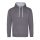 Just Hoods AWJH003 Varsity pamut kapucnis pulóver - Charcoal/Heather Grey