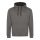 Just Hoods AWJH003 Varsity pamut kapucnis pulóver - Charcoal Grey/Jet Black
