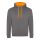 Just Hoods AWJH003 Varsity pamut kapucnis pulóver - Charcoal/Orange Crush