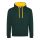 Just Hoods AWJH003 Varsity pamut kapucnis pulóver - Forest Green/Gold