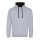 Just Hoods AWJH003 Varsity pamut kapucnis pulóver - Heather Grey/Jet Black