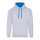 Just Hoods AWJH003 Varsity pamut kapucnis pulóver - Heather Grey/Sapphire Blue