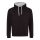 Just Hoods AWJH003 Varsity pamut kapucnis pulóver - Jet Black/Heather Grey