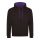 Just Hoods AWJH003 Varsity pamut kapucnis pulóver - Jet Black/Purple