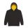 Just Hoods AWJH003J Varsity gyerek pamut kapucnis pulóver - Jet Black/Gold
