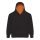 Just Hoods AWJH003J Varsity gyerek pamut kapucnis pulóver - Jet Black/Orange Crush