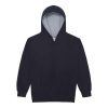Just Hoods AWJH003J Varsity gyerek pamut kapucnis pulóver - New French Navy/Heather Grey