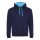 Just Hoods AWJH003 Varsity pamut kapucnis pulóver - Oxford Navy/Hawaiian Blue