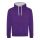Just Hoods AWJH003 Varsity pamut kapucnis pulóver - Purple/Heather Grey
