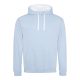 Just Hoods AWJH003 Varsity pamut kapucnis pulóver - Sky Blue/Arctic White