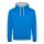 Just Hoods AWJH003 Varsity pamut kapucnis pulóver - Sapphire Blue/Heather Grey