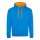 Just Hoods AWJH003 Varsity pamut kapucnis pulóver - Sapphire Blue/Orange Crush