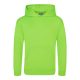 Just Hoods AWJH004J Electric gyerek kapucnis pulóver - Electric Green