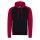 Just Hoods AWJH009 Baseball pamut kapucnis pulóver - Jet Black/Fire Red