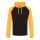 Just Hoods AWJH009 Baseball pamut kapucnis pulóver - Jet Black/Gold