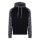 Just Hoods AWJH009 Baseball pamut kapucnis pulóver - Solid Black/Black Camo
