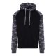 Just Hoods AWJH009 Baseball pamut kapucnis pulóver - Solid Black/Black Camo